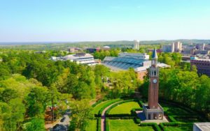 Aerial view of UNC Chapel Hill's campus