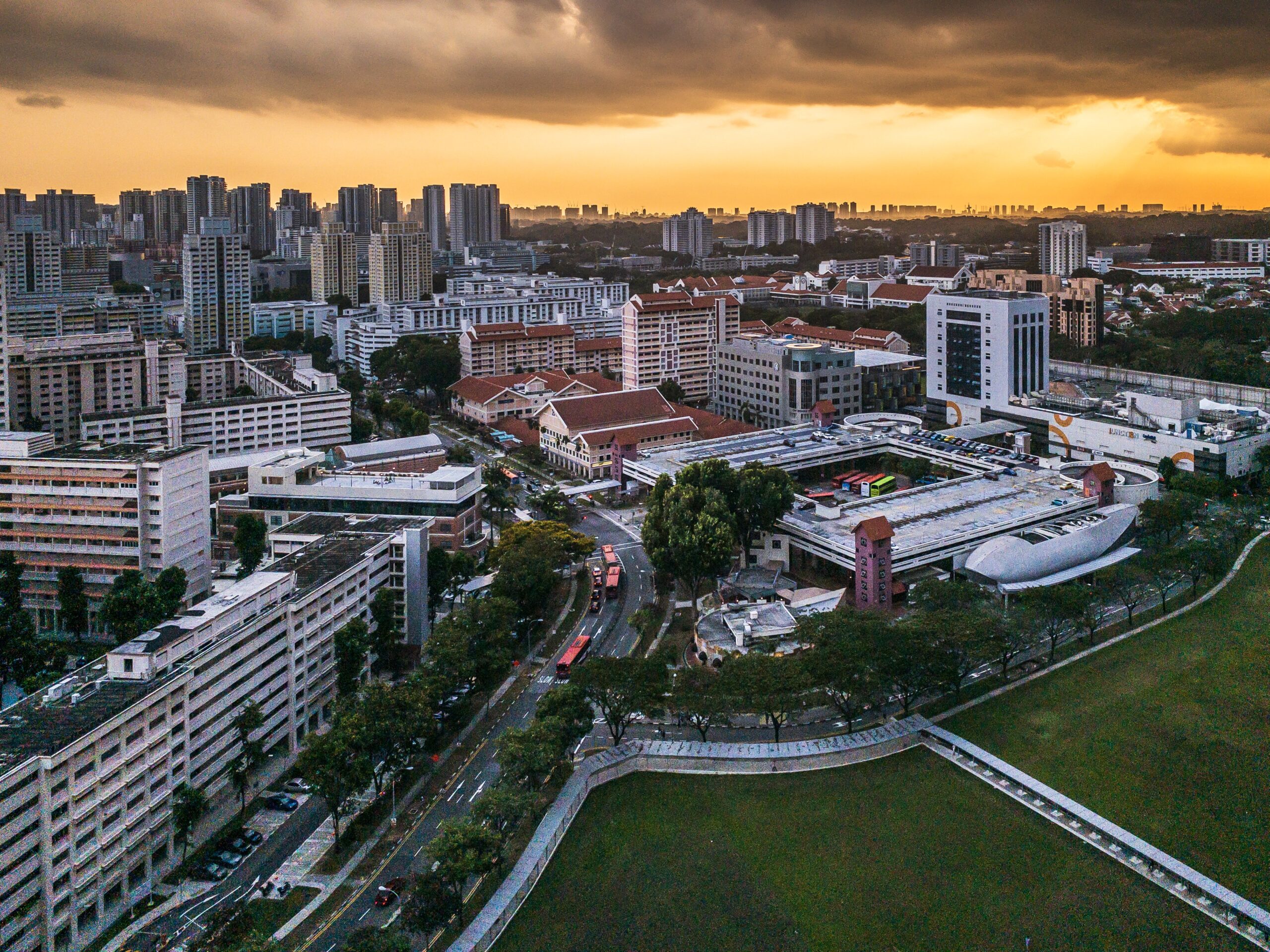 aerial view of skyline of Singapore